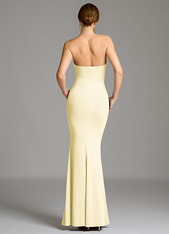 Azazie Shaniya Bridesmaid Dresses Lemon Sorbet Mermaid Strapless Premium Stretch Jersey Dress image2