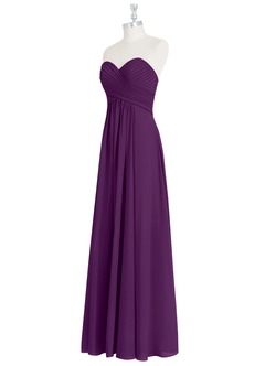 Azazie Yazmin Bridesmaid Dresses Grape A-Line Sweetheart Neckline Chiffon Convertible Dress image10
