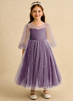 Azazie Trudy Robe Demoiselle D'honneur Fillette Robe Princesse en Tulle Encolure en Forme de Cœur Grain De Raisin image6