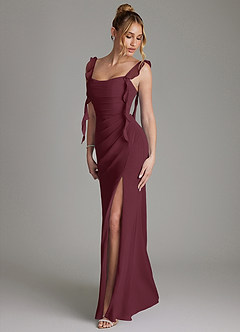 Azazie Jessamine Bridesmaid Dresses Cabernet Mermaid Corset Chiffon Dress image6