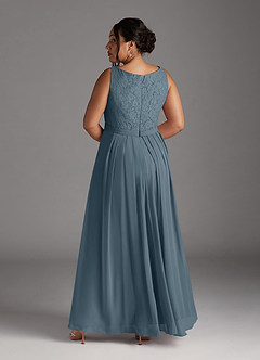 Azazie Ainsling Mother of the Bride Dresses Twilight A-Line Square Neckline Lace Chiffon Dress image16