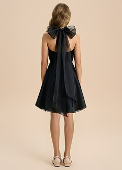 Azazie Elsie Junior Formal Linia A Marszczony Siatka Mini Młodsza druhna Sukienka image2