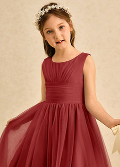 Azazie Macaron Flower Girl Klänningar Klä A-Line i Tyll Plisserad image5