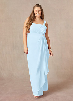 Azazie Weisz Mother of the Bride Dresses Sky Blue A-Line Square Neckline Pleated Chiffon Dress image10
