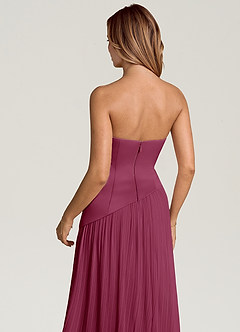 Azazie Tierney Brautjungfernkleider Wandelbar A-Linie Schulterfrei Chiffon Kleid Maulbeerrot image5