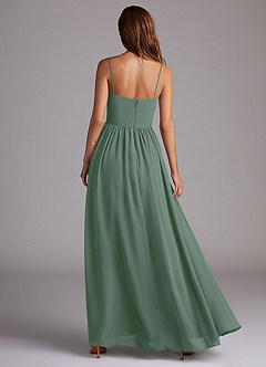 Azazie Calianna Bridesmaid Dresses Eucalyptus A-Line Off the Shoulder Chiffon Convertible Dress image5