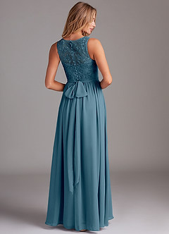 Azazie Kingsley Bridesmaid Dresses Bermuda A-Line Lace Chiffon Dress image2