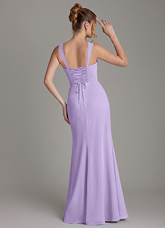Azazie Agustina Bridesmaid Dresses Lilac Mermaid Corset Chiffon Dress image7