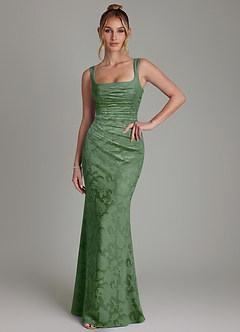 Azazie Agustina Robes de demoiselle d'honneur Robe Sirène en Blumen-Burnout Corset Eucalyptus image3