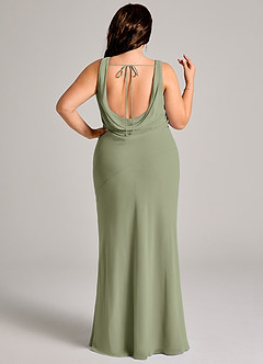 Azazie Rylina Bridesmaid Dresses Pistachio Mermaid Pleated Chiffon Dress image5