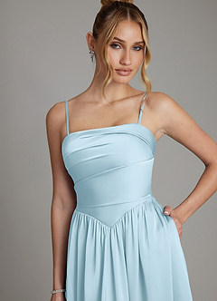 Azazie Zena Bridesmaid Dresses Sky Blue A-Line Strapless Stretch Satin Dress image2