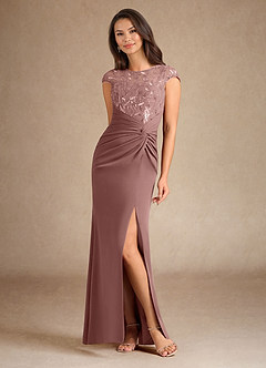 Azazie Santa Clarita Mother of the Bride Dresses Dusty Rose Mermaid Sequins Stretch Crepe Dress image5