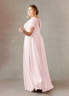 Azazie Annette Mother of the Bride Dresses Blushing Pink A-Line Lace Chiffon Dress image10
