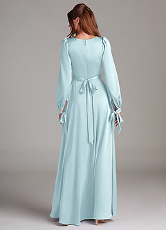 Azazie Leonia Suknie dla druhen Linia A Długi rękaw Satyna elastyczna Do ziemi Sukienka image2