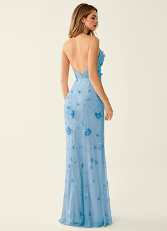 Blairsofire Blau 3D-Blumen-Perlen-Pailletten-Stickerei-Mesh-Abendkleid image6