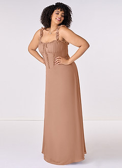 Barbie ♥ Azazie Bridesmaid Dresses Champagne Rose A-Line Sweetheart Neckline Chiffon Dress image8