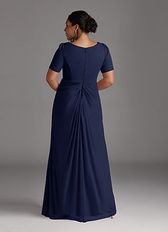 Azazie Bessie Kleider für die Brautmutter A-Linie Plissee Gittergewebe Kleid Dunkelmarine image8