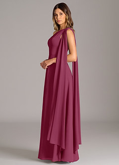 Azazie Tella Bridesmaid Dresses Mulberry A-Line One Shoulder Chiffon Dress image5