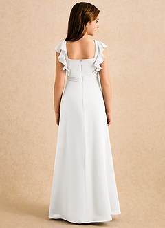 Azazie Soso Girls Formal Sukienki dla dziewczynek sypiących kwiaty Linia A Pofałdowany Szyfon Długość podłogi Sukienka image2