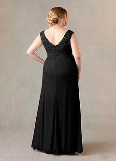 Azazie Edelin Mother of the Bride Dresses Black A-Line Sweetheart Neckline Pleated Mesh Dress image9