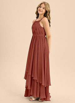 Azazie Elliora Junior Auburn A-Line Pleated Chiffon Dress image6