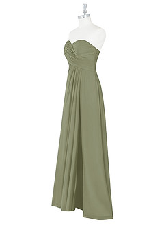 Azazie Arabella Allure Vestidos de damas de honor Vestido de Pistacho de Gasa de Corte en A Convertible con Escote de Corazón image11