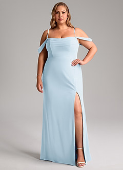 Azazie Saige Bridesmaid Dresses Sky Blue A-Line Off the Shoulder Chiffon Convertible Dress image14