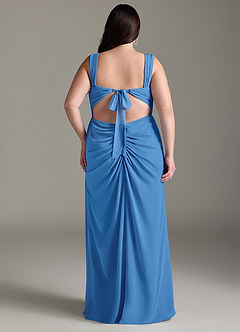 Azazie Jesaphine Abiti da Damigella Abito Tubino in Chiffon Fiocco Blue Jay image9