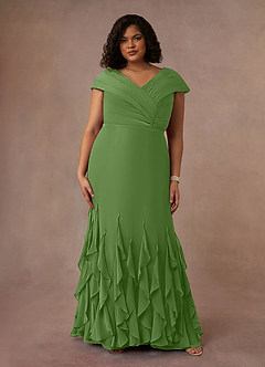 Azazie Bailora Mother of the Bride Dresses Basil Mermaid Ruched Chiffon Dress image6