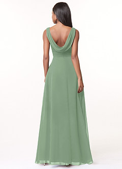 Azazie Karina Bridesmaid Dresses Matcha A-Line Pleated Chiffon Dress image2