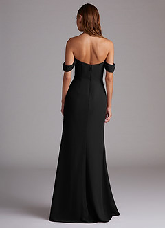 Azazie Saige Bridesmaid Dresses Black A-Line Off the Shoulder Chiffon Convertible Dress image7