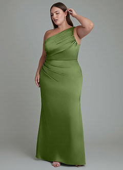 Azazie Akilah Bridesmaid Dresses Juniper Mermaid One Shoulder Stretch Satin Dress image10