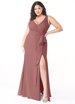 Azazie Alva Final Sale Lilac A-Line Pleated Chiffon Dress image8