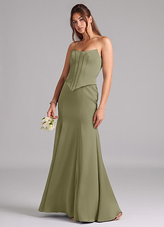 Azazie Ximena Bridesmaid Dresses Pistachio Mermaid Corset Stretch Satin Convertible Dress image1