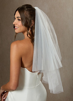 Simple Waist Length Layered Veil