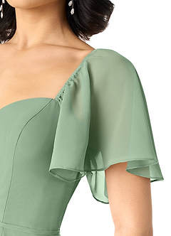 Azazie Chloe Jurken voor bruidsmeisjes Jurk van Chiffon met A-Lijn Sweetheart Halslijn Matcha image6