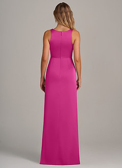 Azazie Wrenlee Jurken voor bruidsmeisjes Jurk van Stretch Satijn met A-Lijn Fuchsia image7