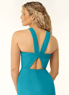 Azazie Rue Bridesmaid Dresses Jade A-Line Halter Chiffon Dress image2