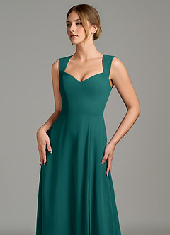 Azazie Gwendolyn Bridesmaid Dresses Peacock A-Line Sweetheart Neckline Chiffon Dress image6