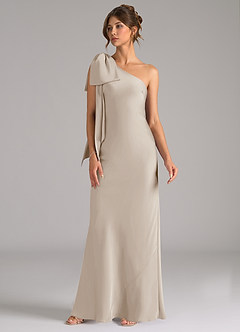 Azazie Capri Bridesmaid Dresses Frost Mermaid One Shoulder Stretch Satin Dress image4