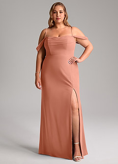 Azazie Saige Bridesmaid Dresses MAI TAI A-Line Off the Shoulder Chiffon Convertible Dress image13