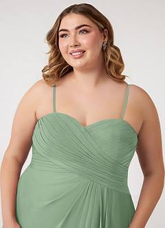 Azazie Arabella Allure At-home Try On Dresses Desert Rose A-Line Sweetheart Neckline Chiffon Convertible Dress image15