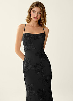 Kailani Black 3D Flowers Corset Mermaid Lace Up Back Prom Dress image5