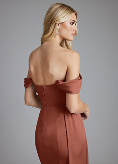 Azazie Amyra Vestidos de damas de honor Vestido de Castaño de Satén Elástico de Corte Sirena Convertible con Vestidos sin tirantes image7