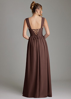 Azazie Caterina Bridesmaid Dresses Ganache A-Line Corset Chiffon Dress image6