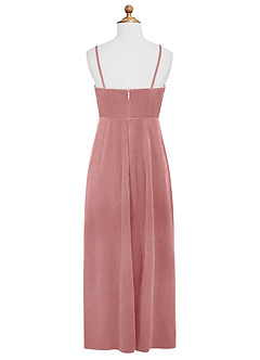 Azazie Solange Junior Robe Trapèze en velours Rose Poussiéreuse image8