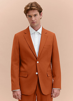 front James Burnt Orange Structured Stretch Suit Jacket