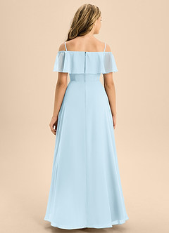 Azazie Maggie Junior Sky Blue A-Line Off the Shoulder Chiffon Dress image6