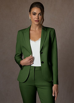 front Whitney Oliva Blazer estruturado com elastano