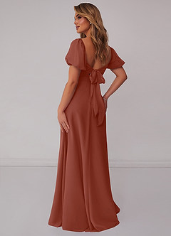 Barbie ♥ Azazie Bridesmaid Dresses Auburn A-Line Pleated Chiffon Dress image2